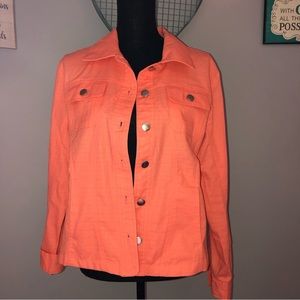 erin London Orange button Cotton Blend Jacket
